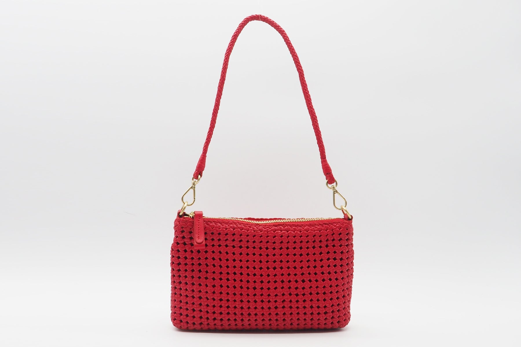Damen Crossbody aus gewebten Leder in Rot - Slema Flower Rot Taschen Crossbody & Schultertasche Allan K