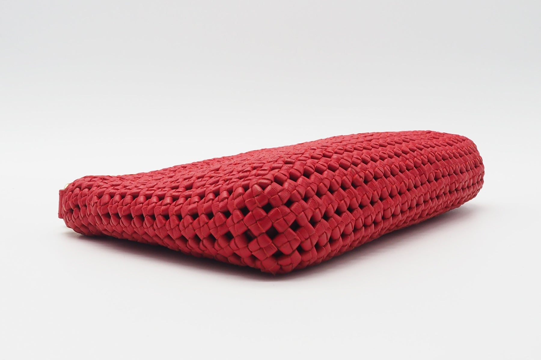 Damen Crossbody aus gewebten Leder in Rot - Slema Flower Rot Taschen Crossbody & Schultertasche Allan K