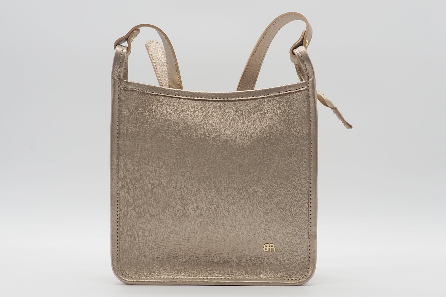 Damen Crossbodytasche aus Metallicleder in Gold Damen Clutchbag Brunate