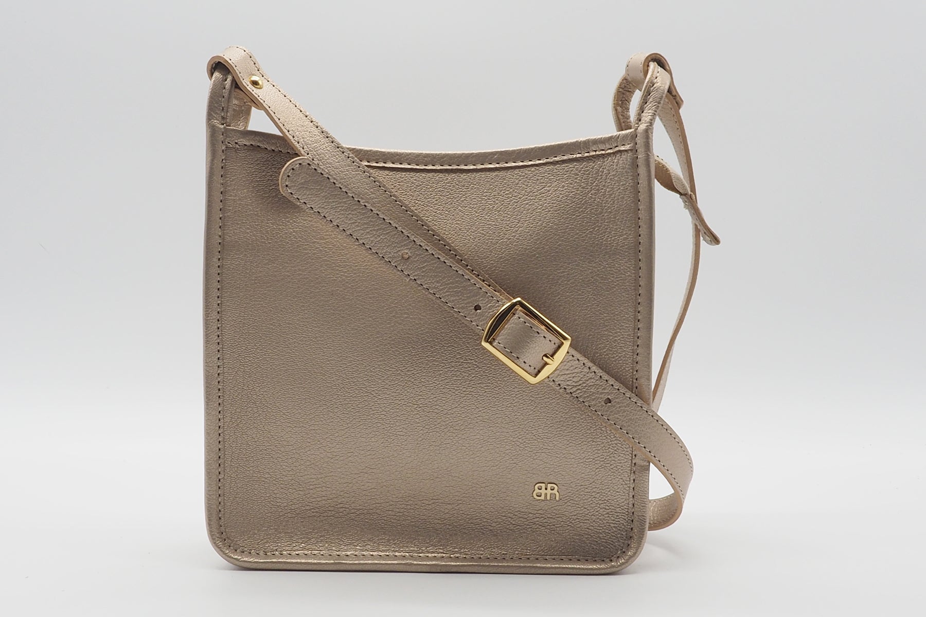 Damen Crossbodytasche aus Metallicleder in Gold Damen Clutchbag Brunate