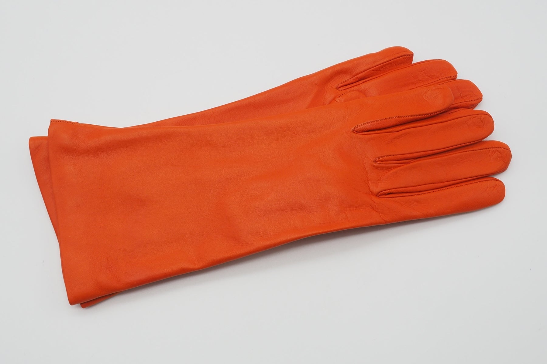 Damen Handschuhe aus feinem Leder in Orange - Innenfutter Kaschmir Damen Handschuhe C. Gloves