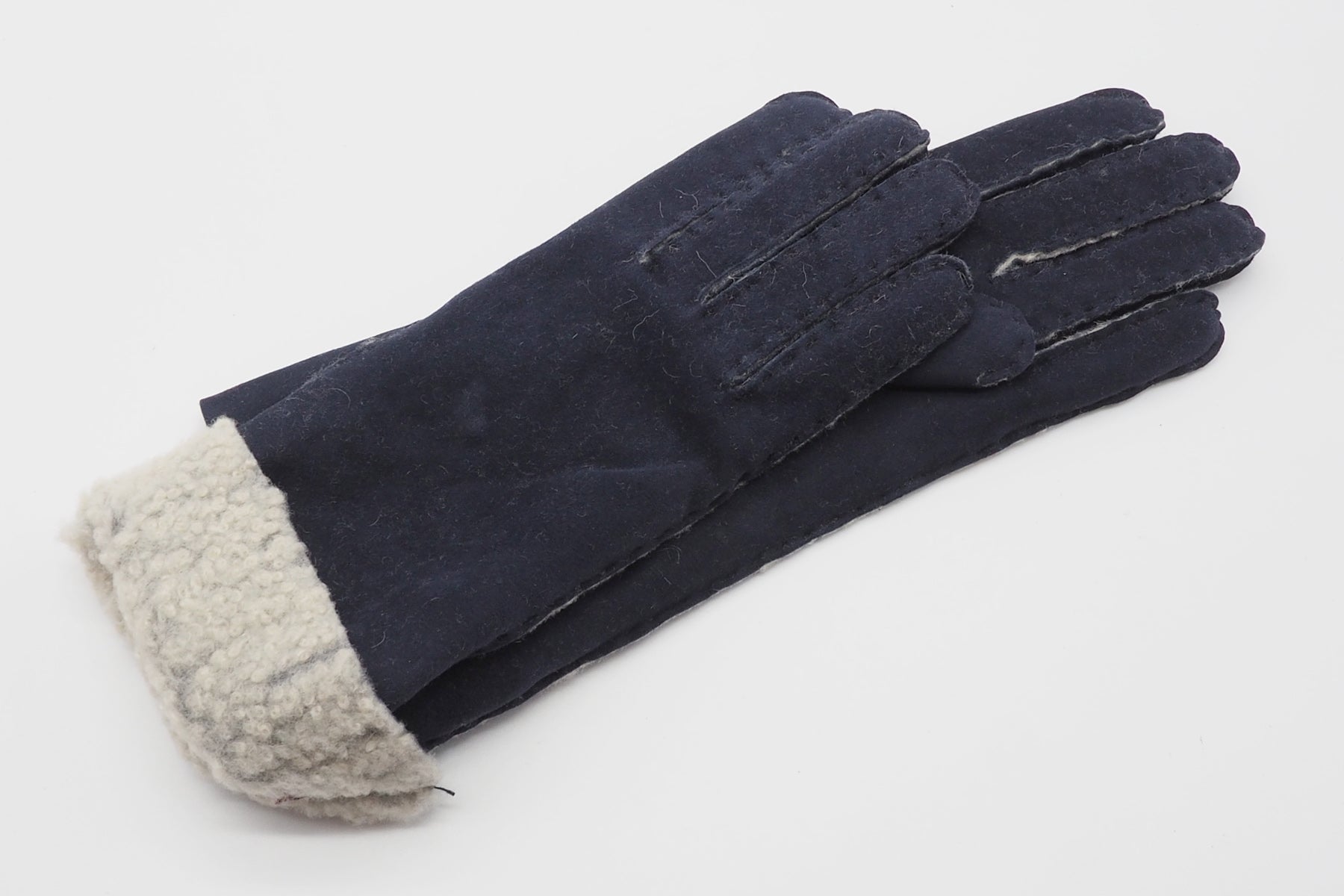 Damen Handschuhe von Hand genäht in Blau - echt Lammfell Damen Handschuhe C. Gloves