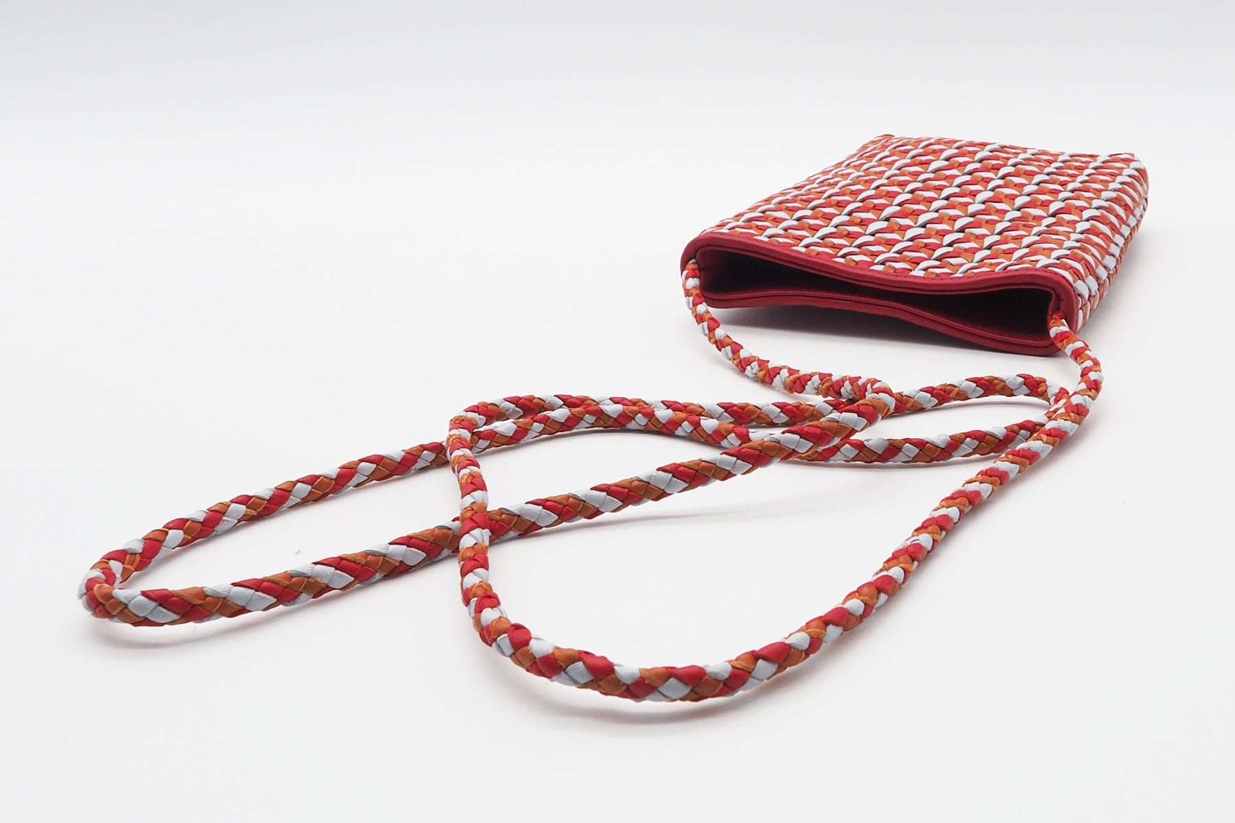 Damen Handytasche aus gewebten Leder in Multicolor - Sam Moulinet Multicolor Taschen Handytasche Allan K