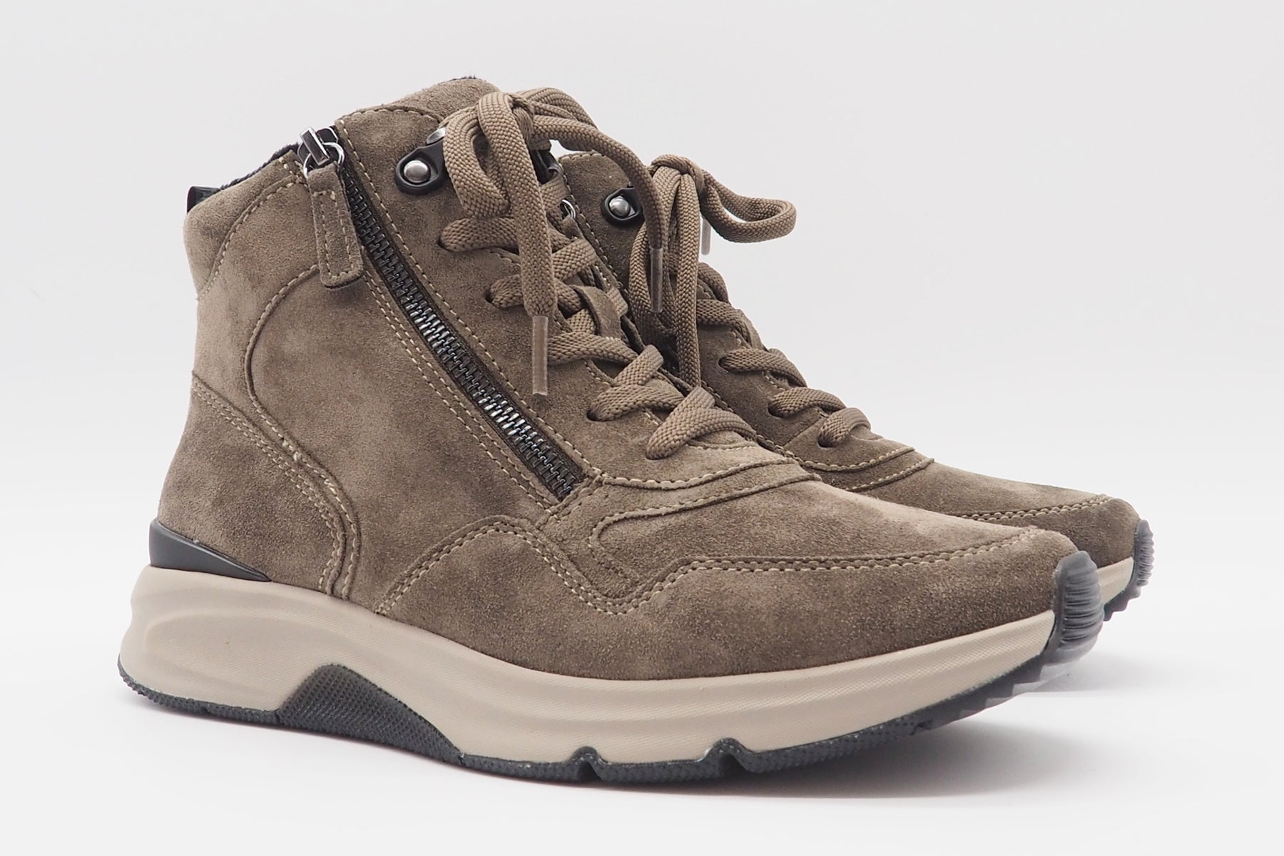 Damen Hightop-Sneaker aus Veloursleder in Braun - Rolling Soft Damen Sneaker Gabor