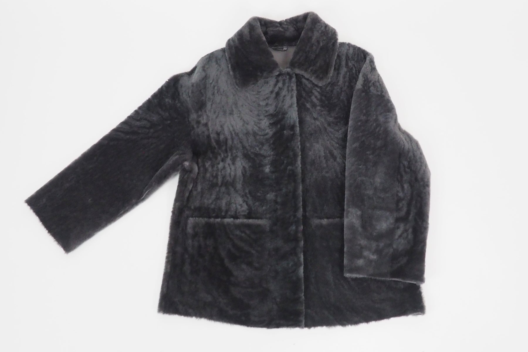 Damen Jacke aus Lammfell in Antrazit zum Wenden - Angelica Damen Mantel Benedetta Novi