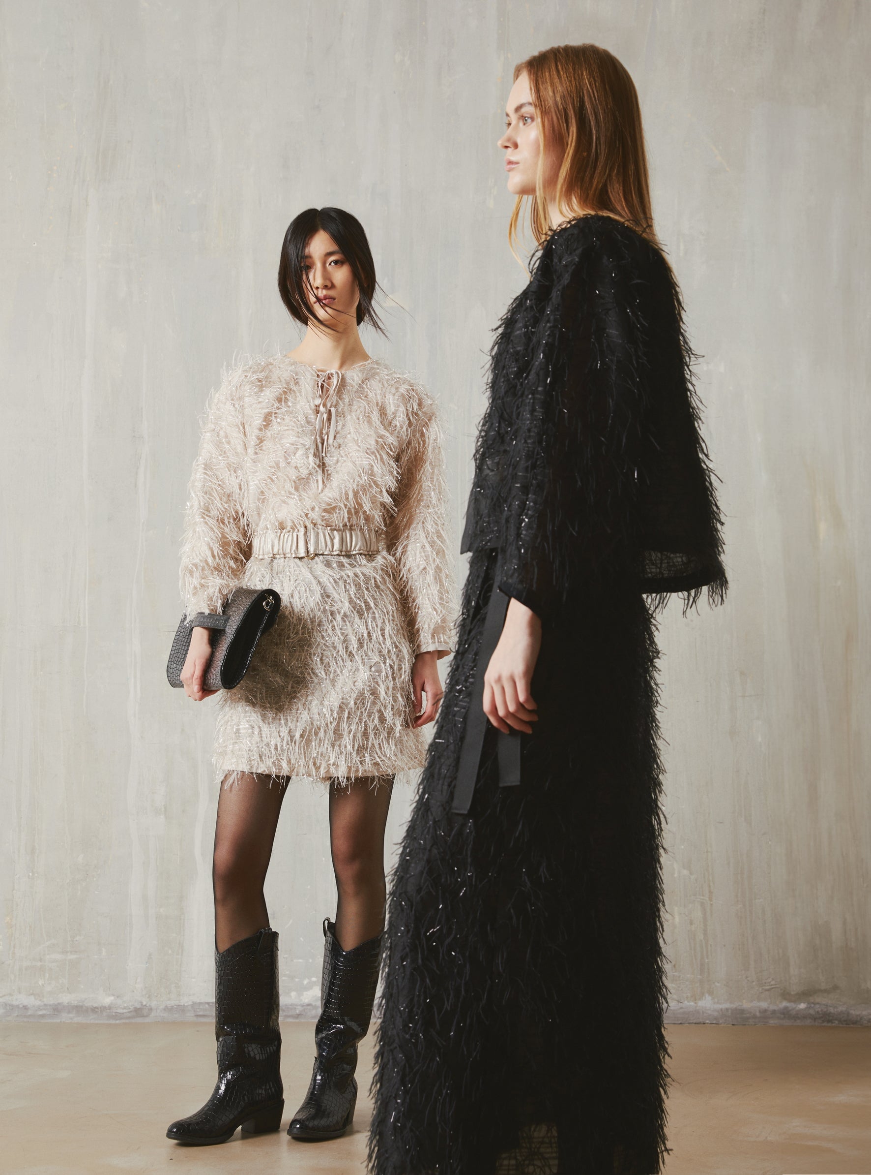 Damen Jacke in Schwarz mit Fransen & Lurexfäden - elegant Damen Jacke SHIRTAPORTER