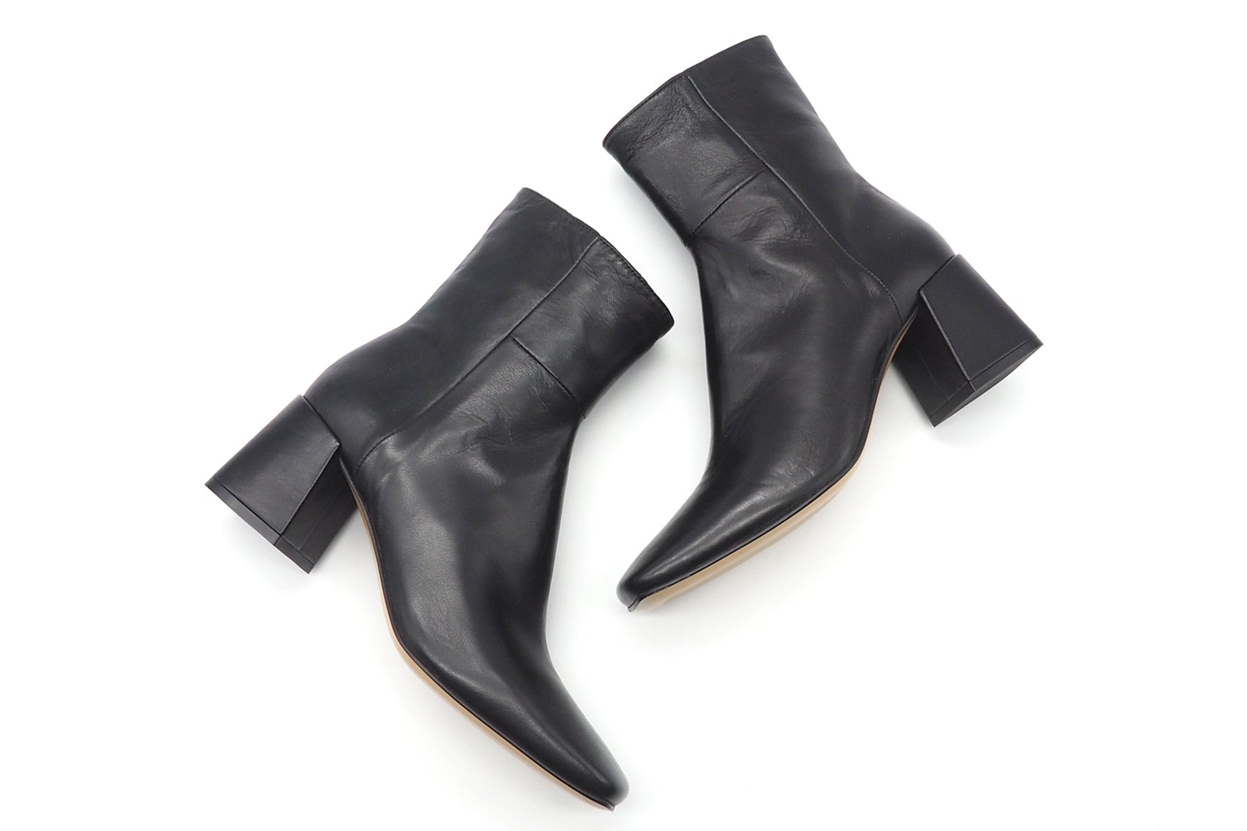 Damen Karree-Stiefelette aus Handschuhweichem Leder in Schwarz - Absatz 6 cm Damen Stiefeletten Pomme D'or