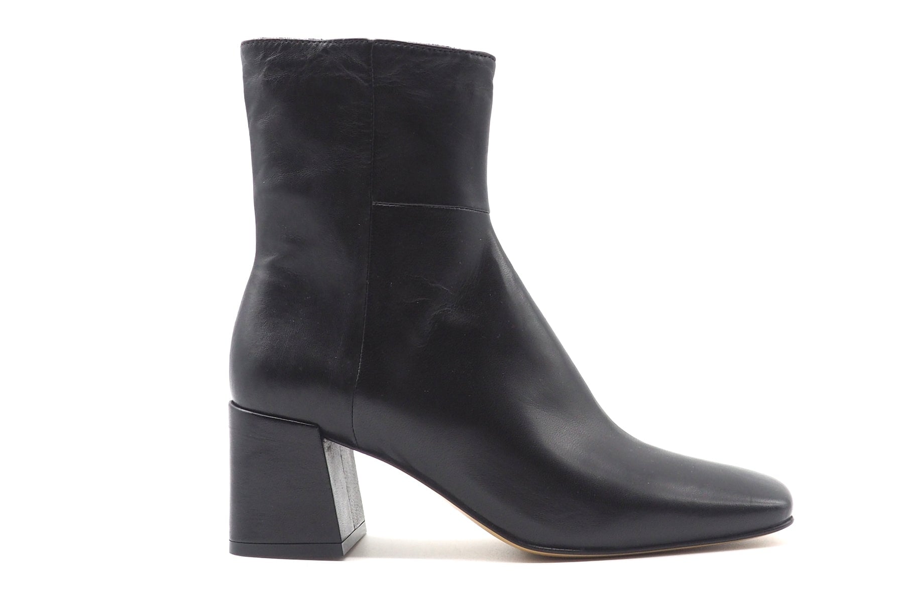 Damen Karree-Stiefelette aus Handschuhweichem Leder in Schwarz - Absatz 6 cm Damen Stiefeletten Pomme D'or