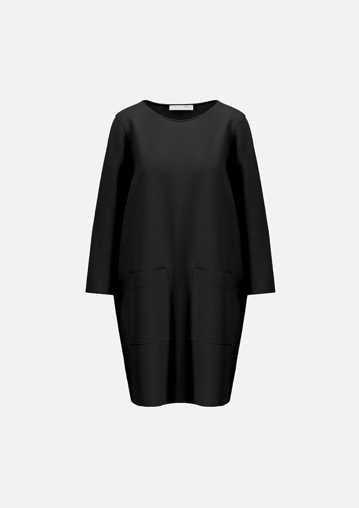 Damen Kleid aus extra feiner Merino Wolle - Schwarz Damen Kleid Harris Wharf London