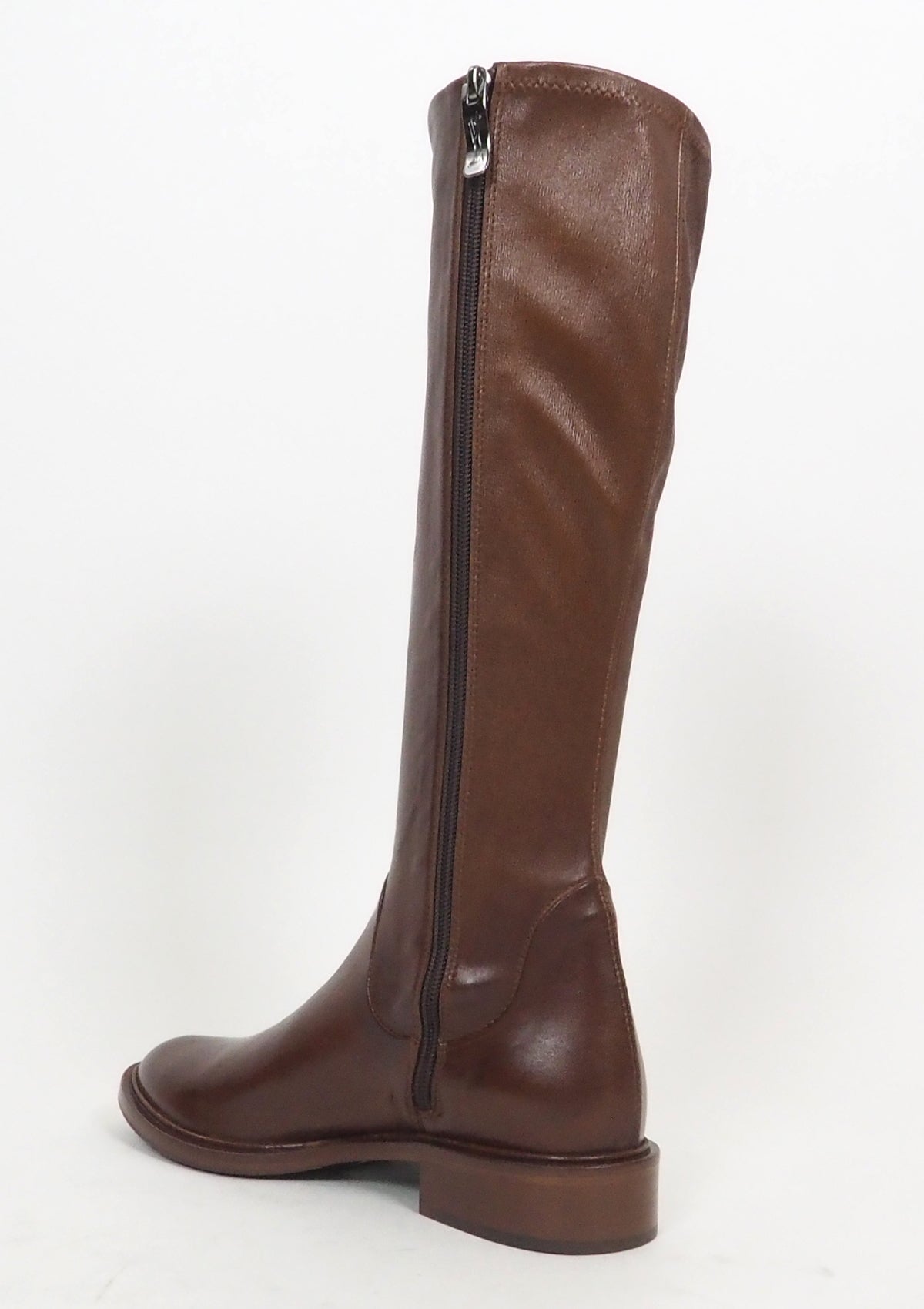 Damen Langschaftstiefel aus Leder in Braun - Absatz 3cm - mit Stretchschaft Damen Stiefel Lorenzo Masiero