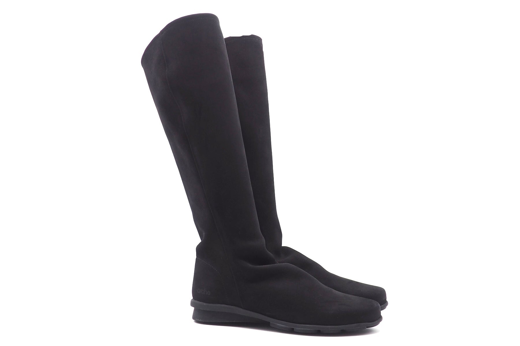 Damen Langschaftstiefel aus Nubukleder in Schwarz - Denori Damen Stiefel Arche