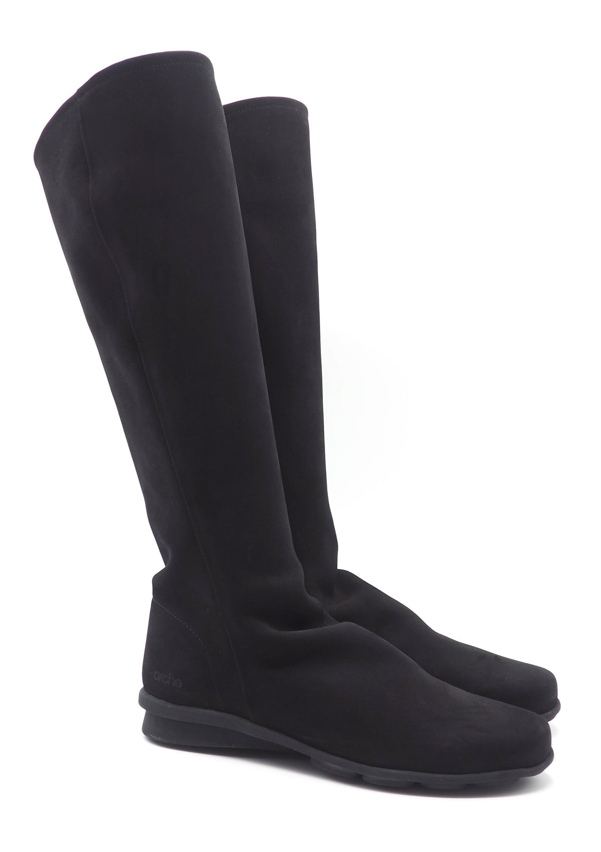 Damen Langschaftstiefel aus Nubukleder in Schwarz - Denori Damen Stiefel Arche