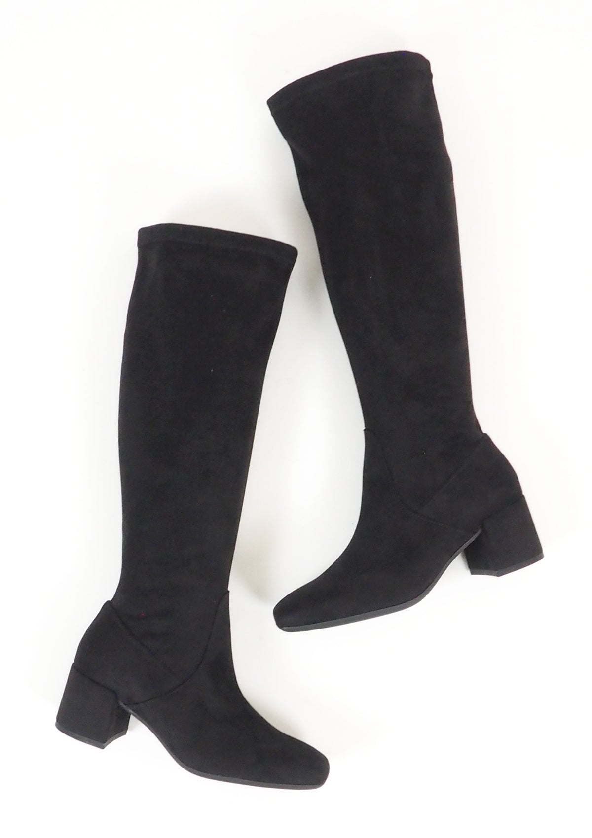 Damen Langschaftstiefel aus Veloursleder in Schwarz - Absatz 5cm Damen Stiefel Gabor