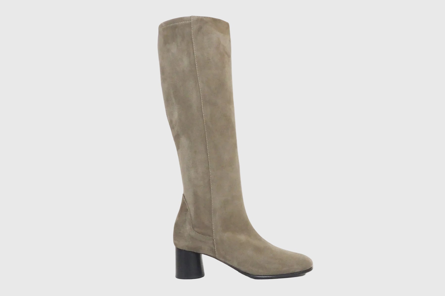 Damen Langschaftstiefel aus Velourslederstretch in Topegrau - Absatz 6cm Damen Stiefel Lorenzo Masiero