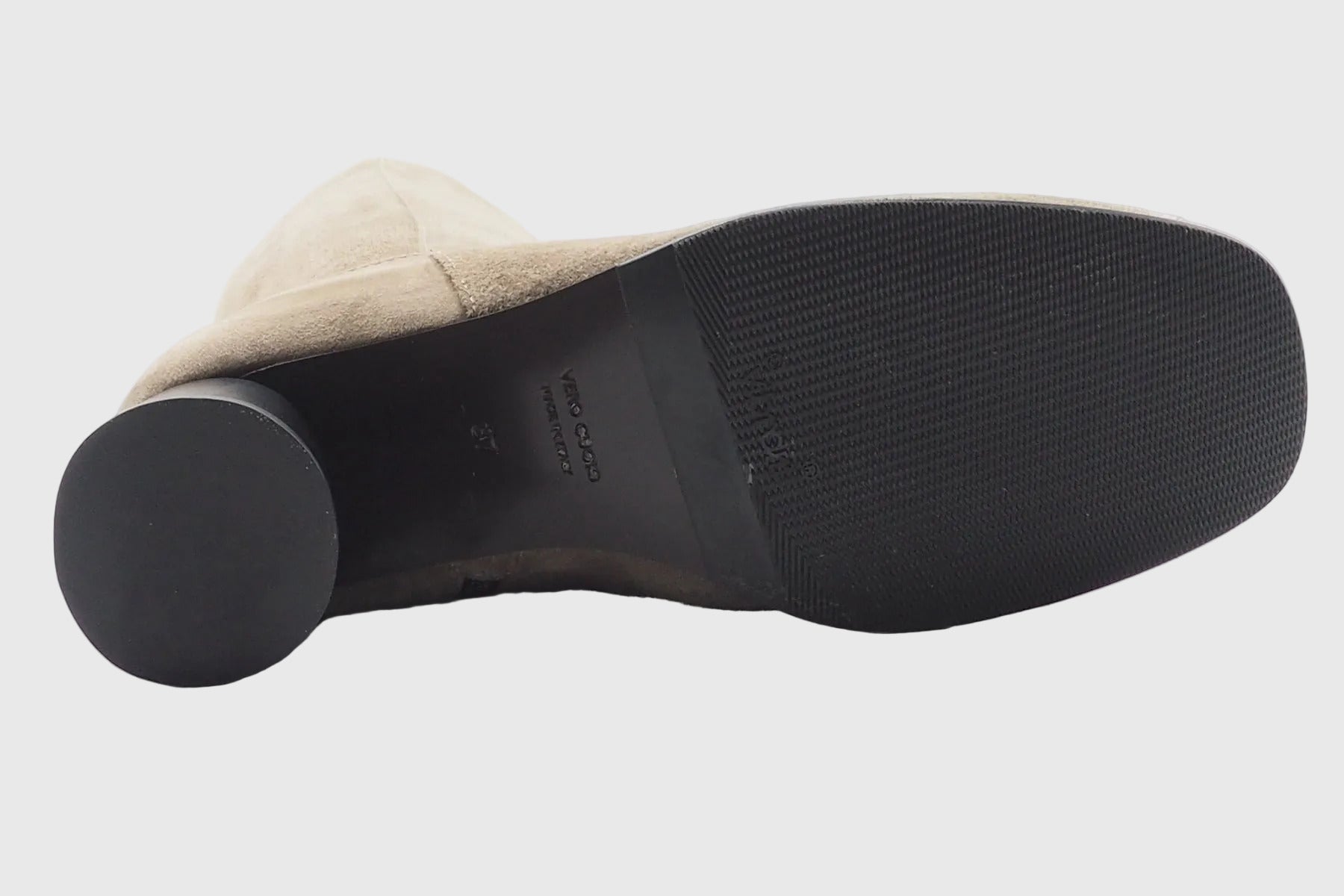 Damen Langschaftstiefel aus Velourslederstretch in Topegrau - Absatz 6cm Damen Stiefel Lorenzo Masiero