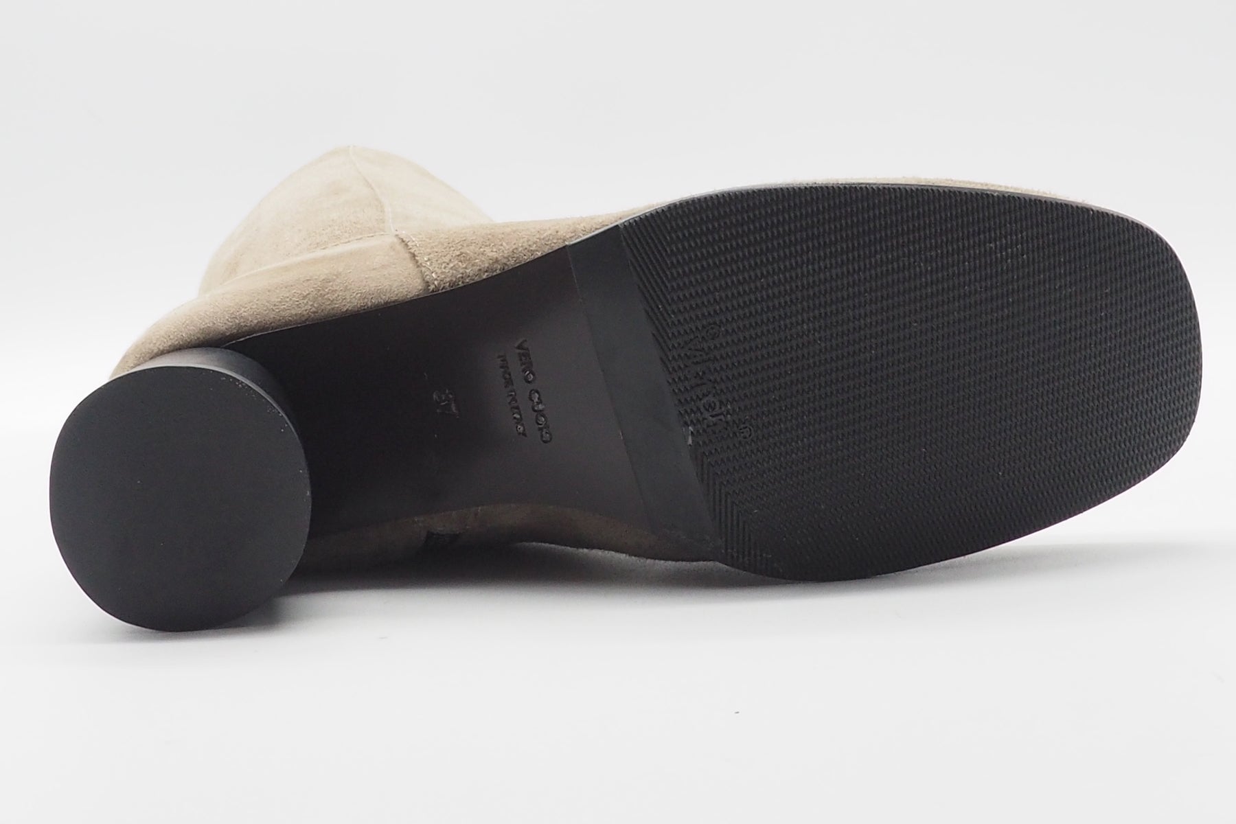 Damen Langschaftstiefel aus Velourslederstretch in Topegrau - Absatz 6cm Damen Stiefel Lorenzo Masiero