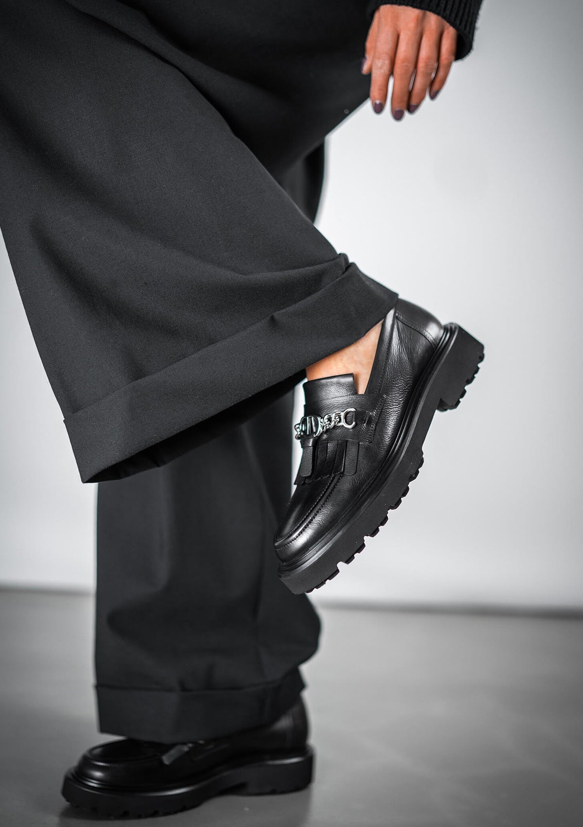 Damen Loafer aus Glattleder in Schwarz mit Fransen & Trense - 3cm - Mara Damen Loafers & Schnürer Kennel & Schmenger