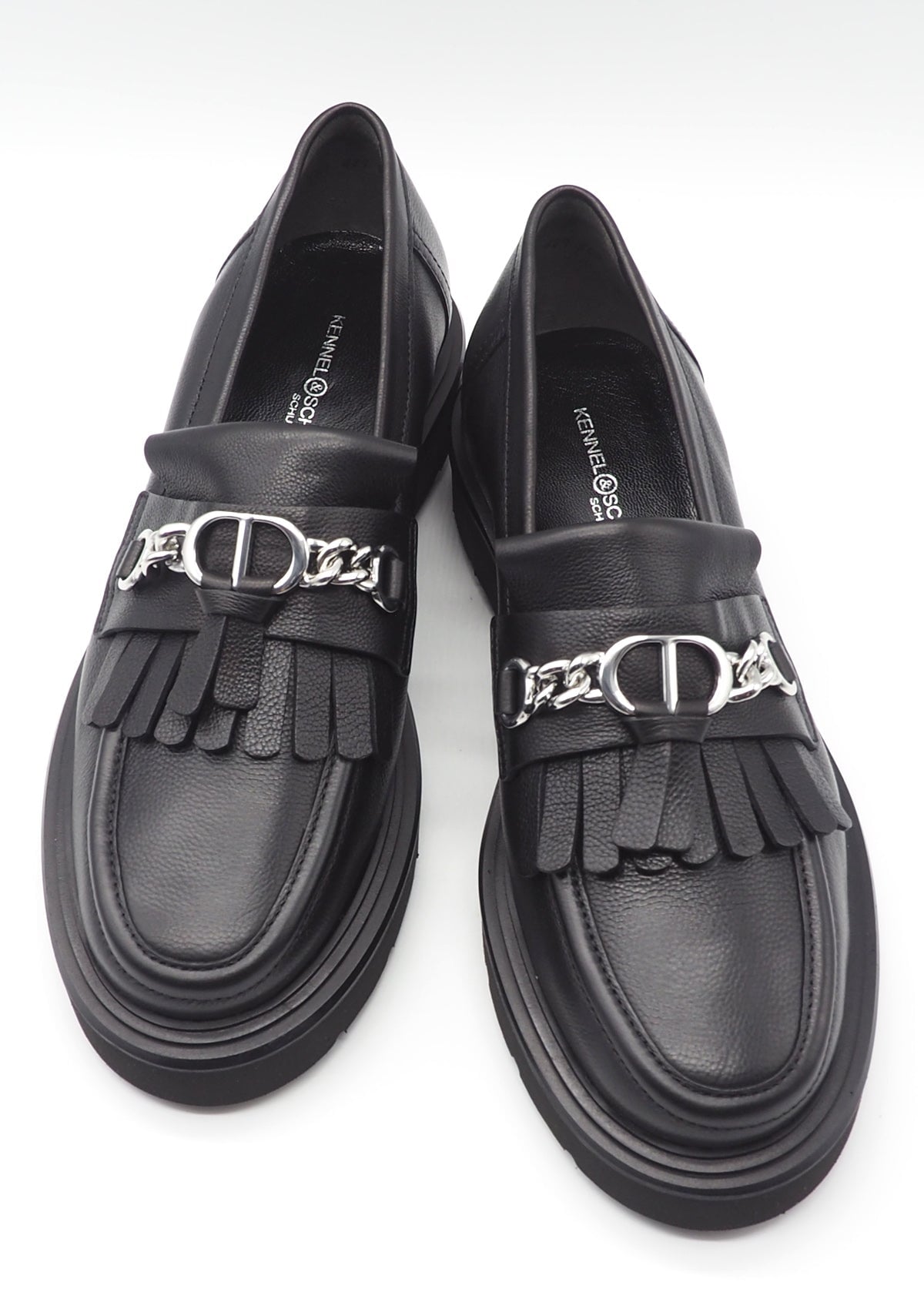 Damen Loafer aus Glattleder in Schwarz mit Fransen & Trense - 3cm - Mara Damen Loafers & Schnürer Kennel & Schmenger