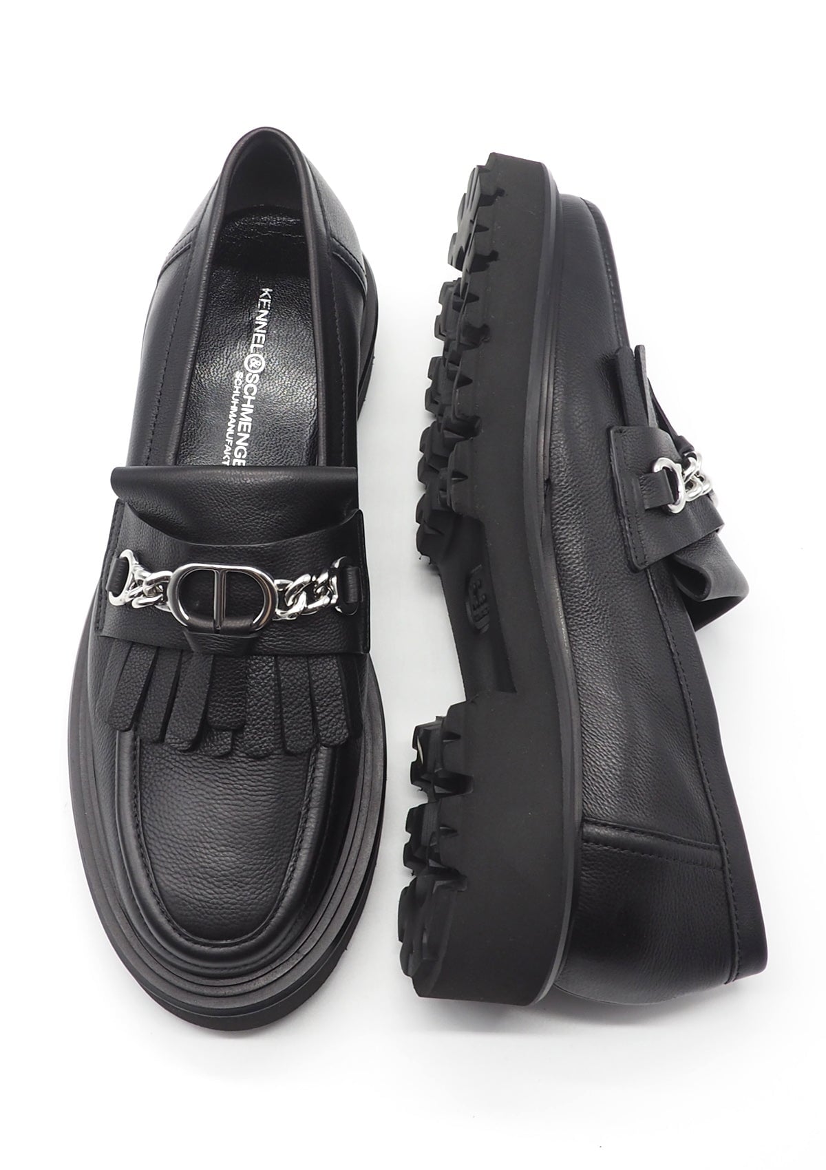 Damen Loafer aus Glattleder in Schwarz mit Fransen & Trense - 3cm - Mara Damen Loafers & Schnürer Kennel & Schmenger