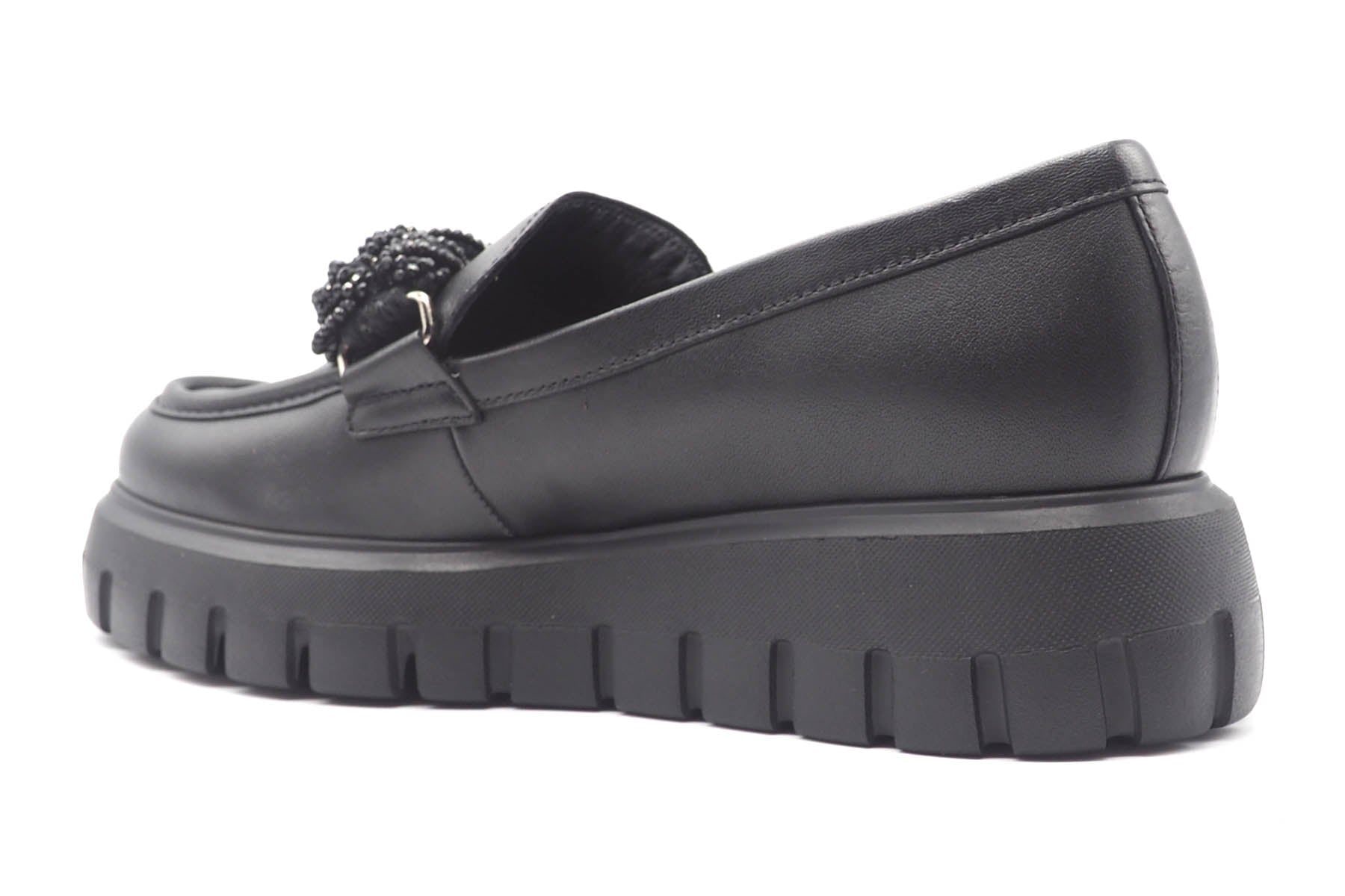 Damen Loafer aus Glattleder mit geflochtenem Dekor in Schwarz Damen Loafers Gabor