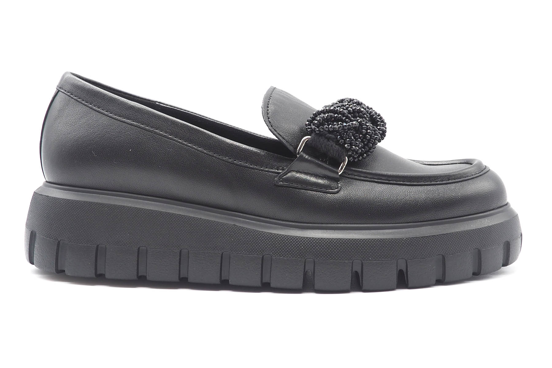 Damen Loafer aus Glattleder mit geflochtenem Dekor in Schwarz Damen Loafers Gabor