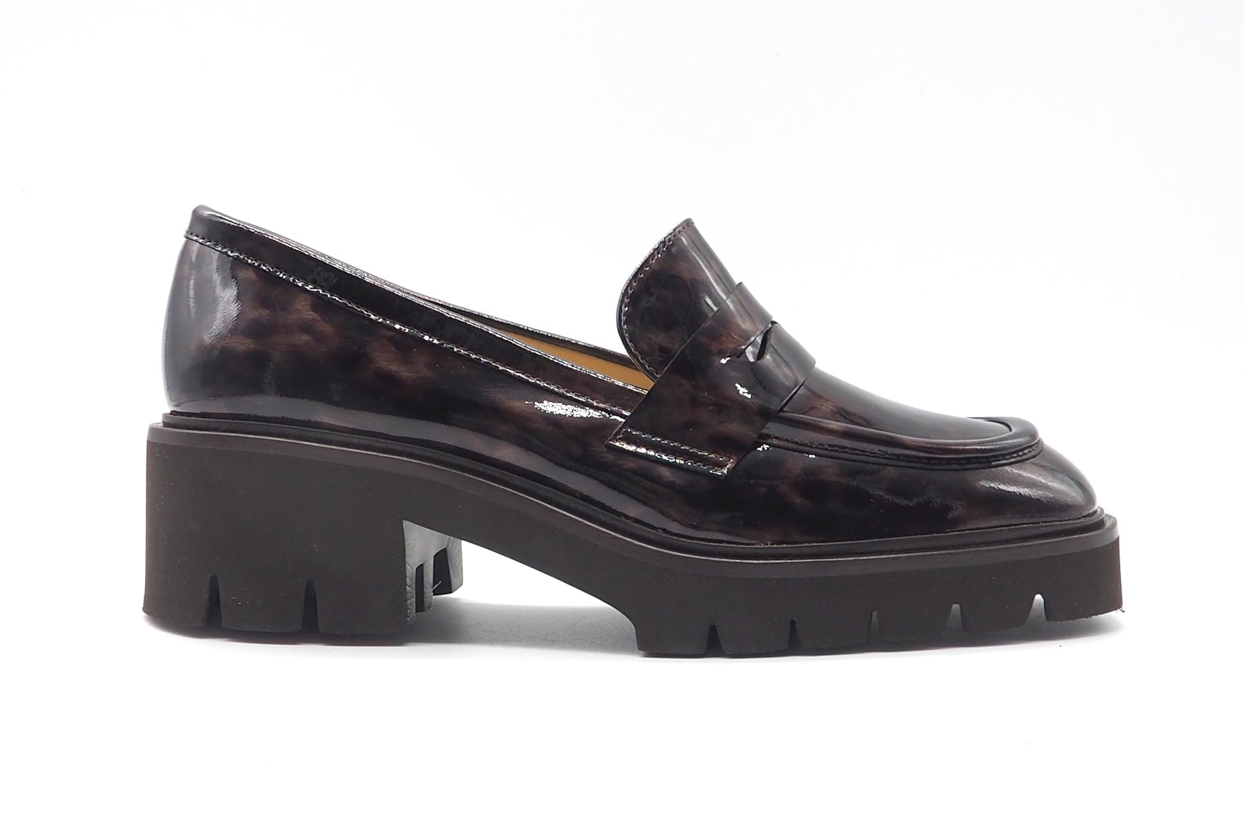 Damen Loafer aus Lackleder in Braun melangiert & leichter Profilsohle Damen Loafers & Schnürer Brunate