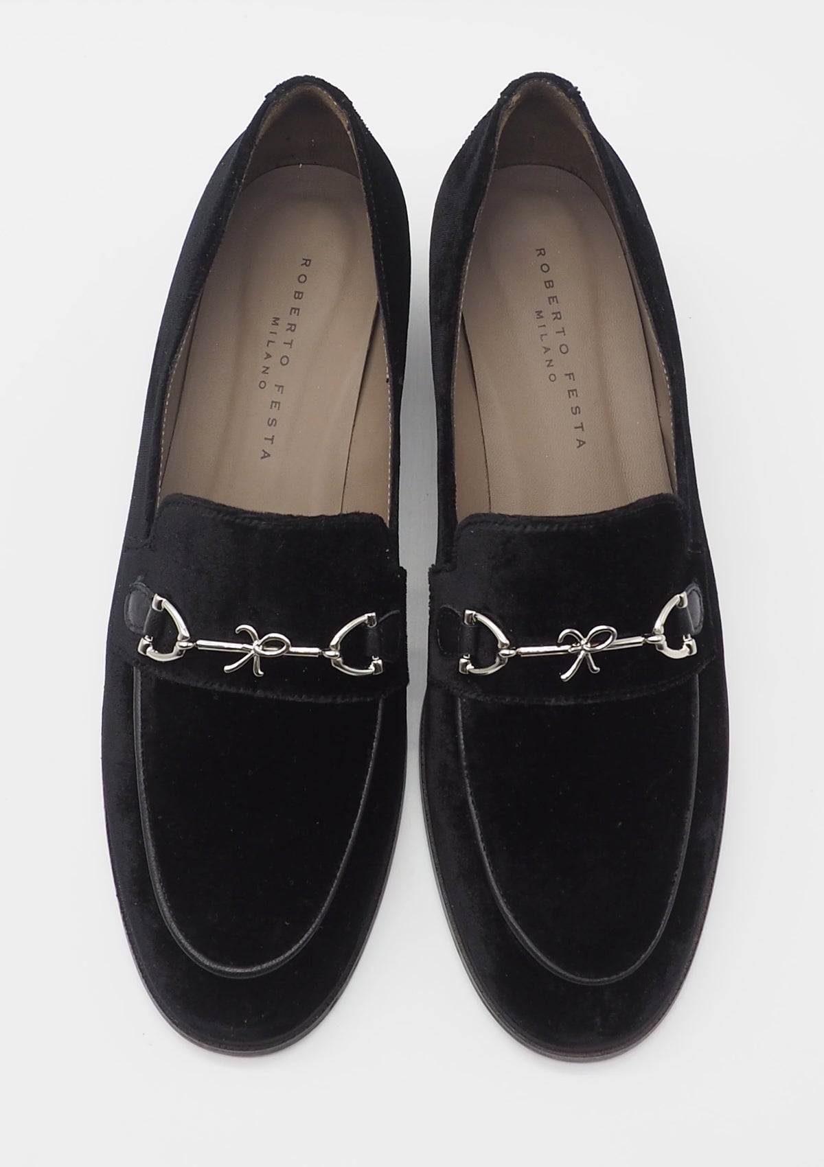 Damen Loafer aus Samt in Schwarz - 3cm Absatz Damen Pumps & Slings Roberto Festa