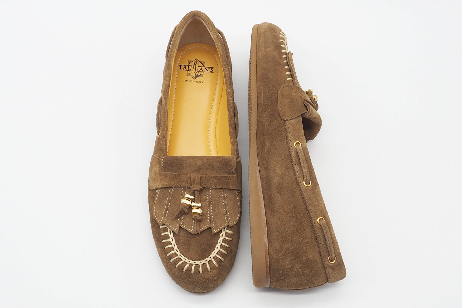 Damen Loafer aus Velours in Braun mit Handnähten Damen Loafers & Schnürer Truman´s