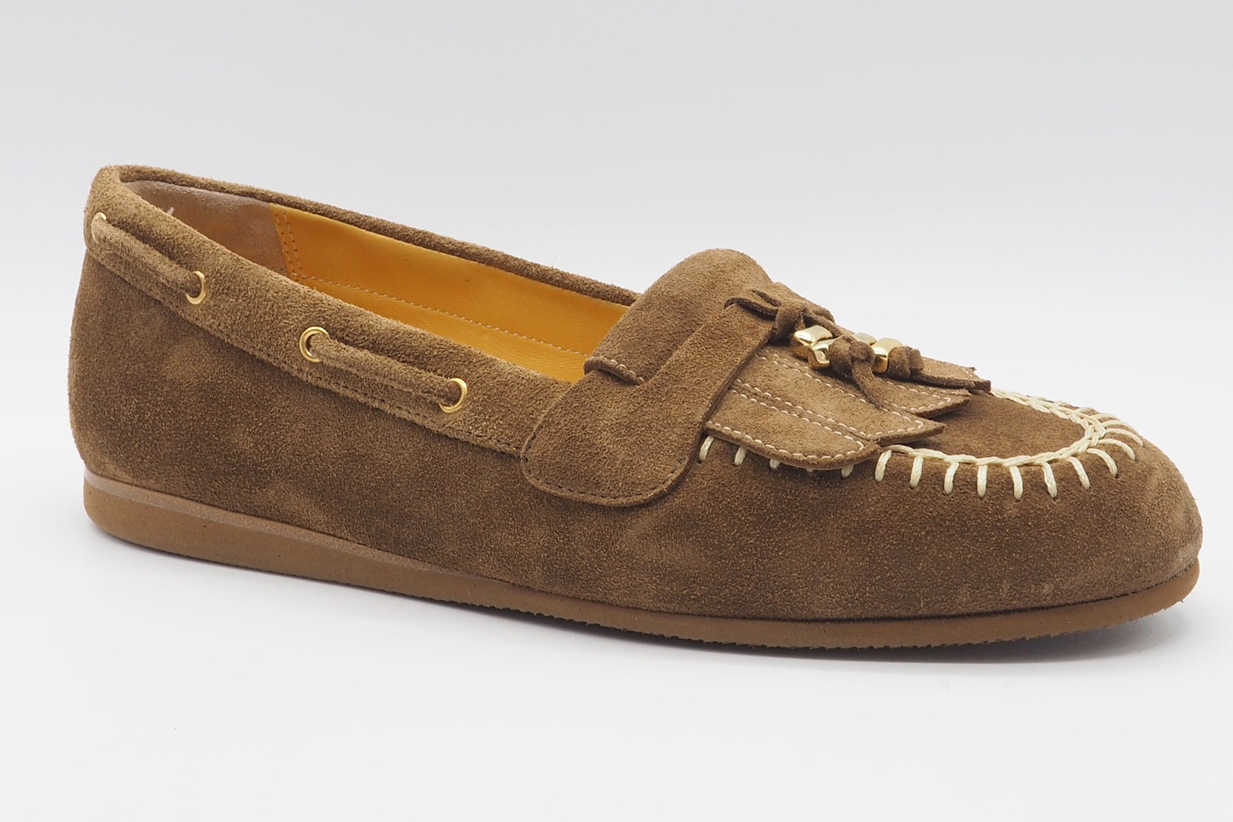 Damen Loafer aus Velours in Braun mit Handnähten Damen Loafers & Schnürer Truman´s