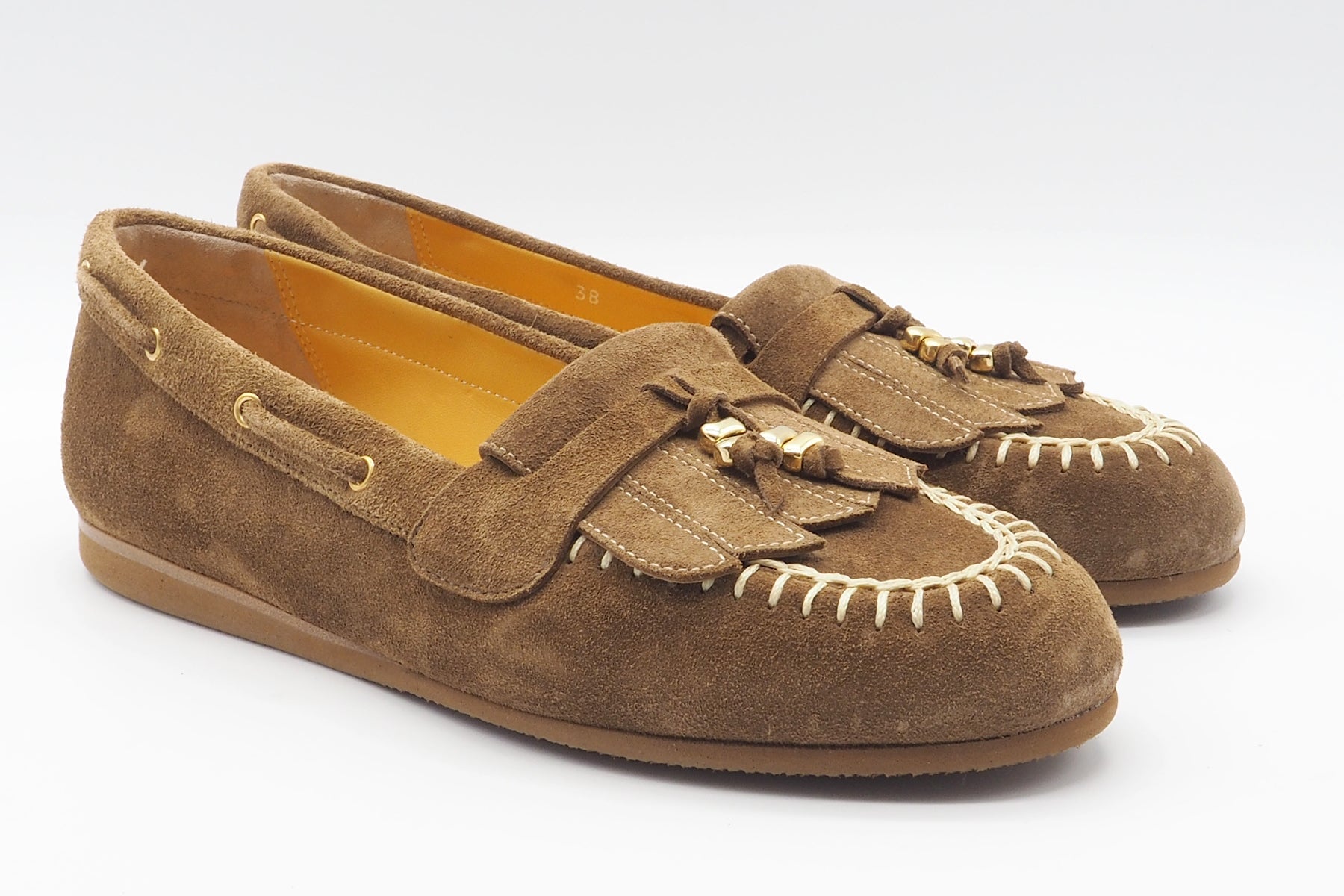 Damen Loafer aus Velours in Braun mit Handnähten Damen Loafers & Schnürer Truman´s