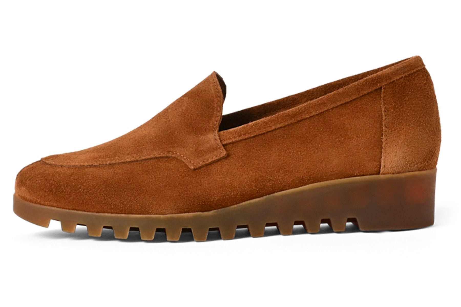 Damen Loafer aus Veloursleder in Cognac mit Kautschuksohle - Lomino Damen Loafers & Schnürer Arche