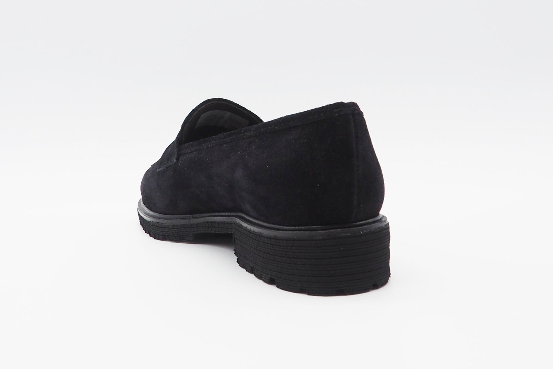 Damen Loafer aus Veloursleder in Schwarz - Lammfellfutter Damen Loafers & Schnürer Brunate
