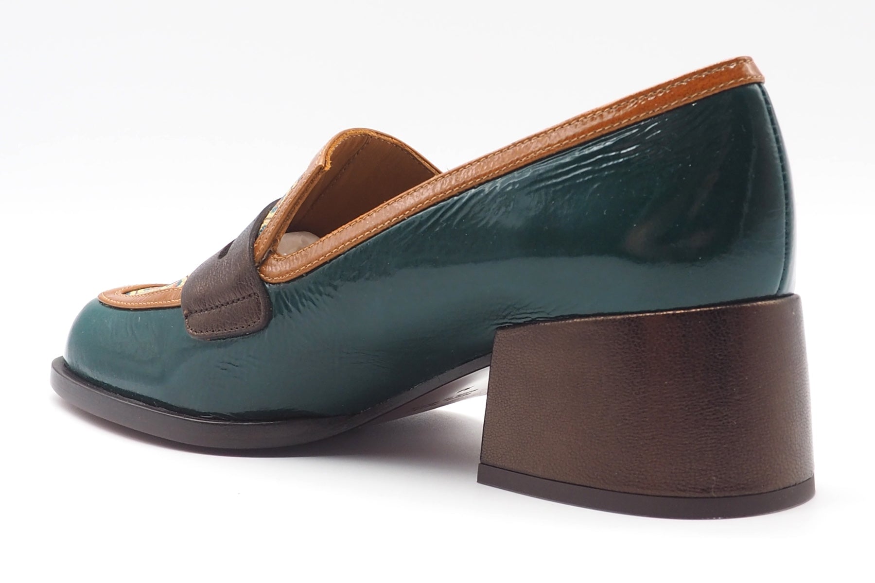 Damen Loafer in Karreeform in Grün & Multicolourleder- Brochi Damen Loafers & Schnürer Chie Mihara