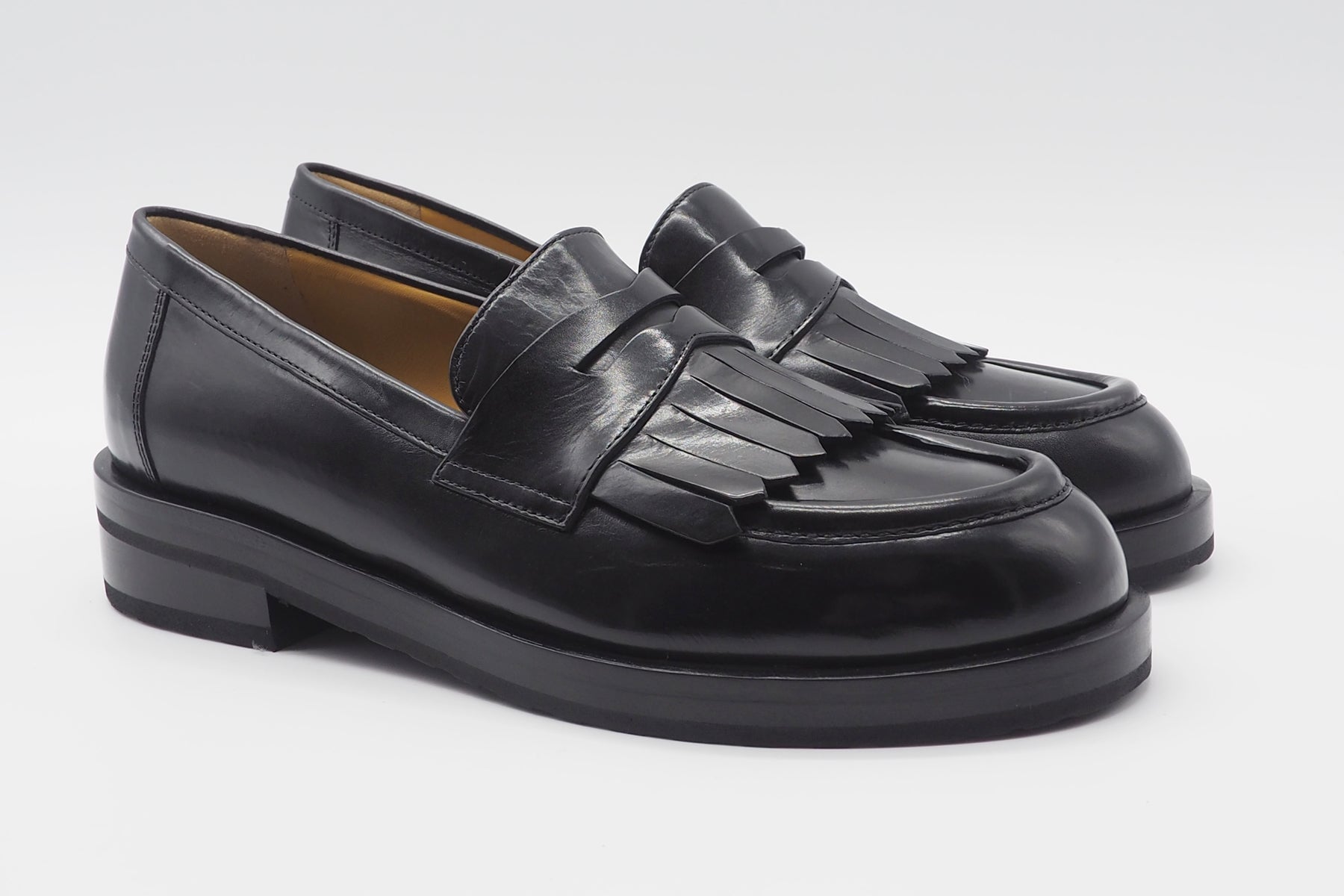 Damen Loafer mit Fransen aus Leder in Schwarz - Absatz 3 cm Damen Loafers & Schnürer Truman´s