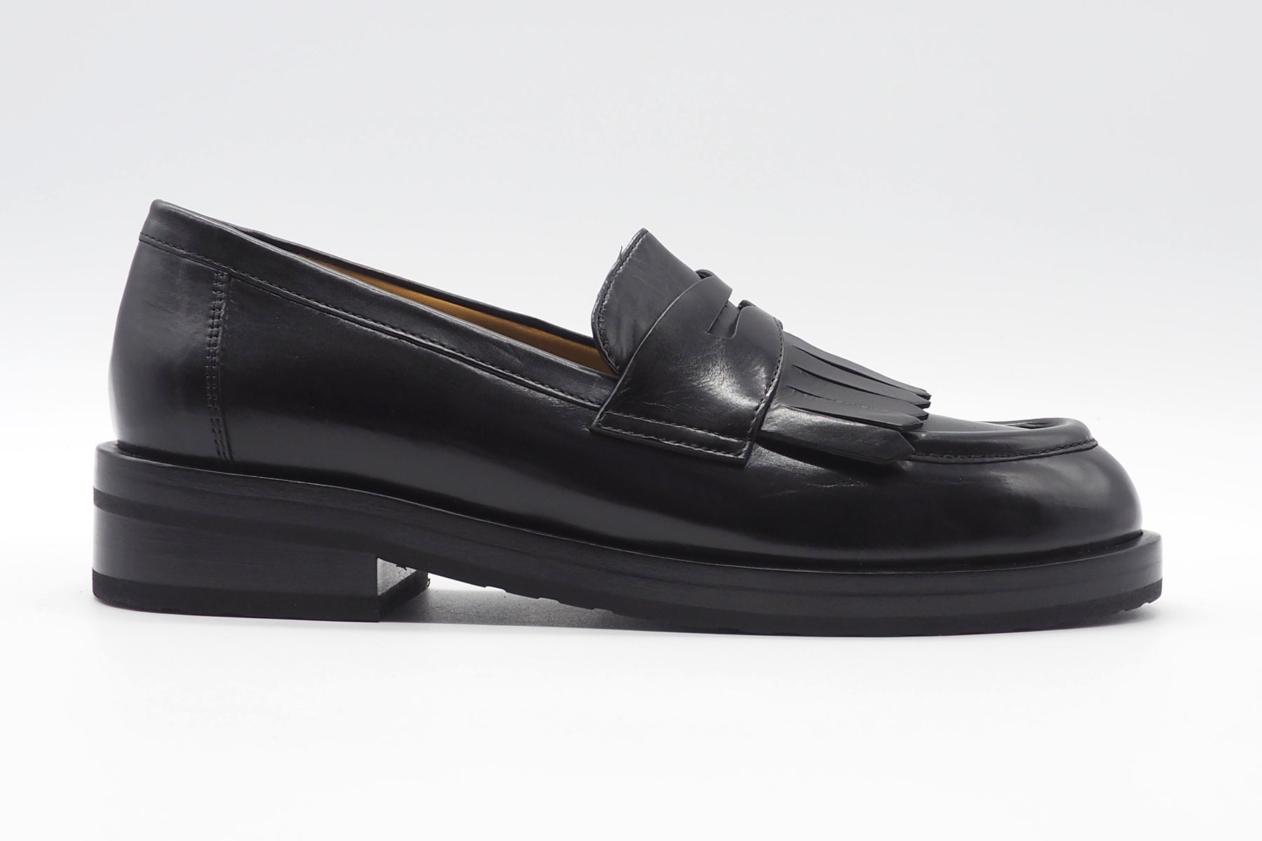 Damen Loafer mit Fransen aus Leder in Schwarz - Absatz 3 cm Damen Loafers & Schnürer Truman´s