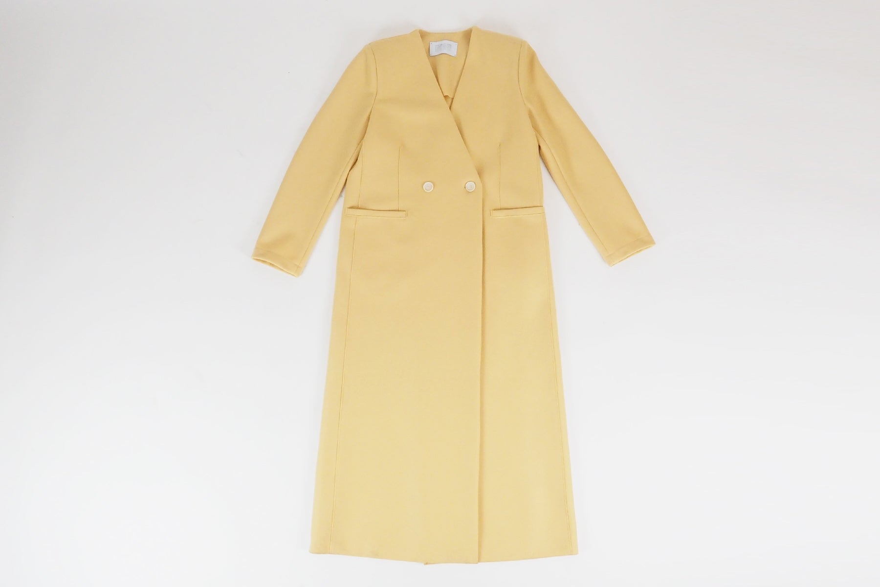 Damen Mantel aus gepresster Wolle in Gelb Damen Mantel Harris Wharf London
