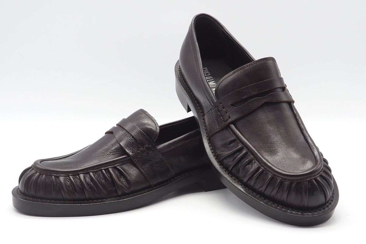Damen Moccassin aus Glattleder Leder in Dunkelbraun - 2 cm Absatz Damen Loafers & Schnürer Guglielmo Rotta