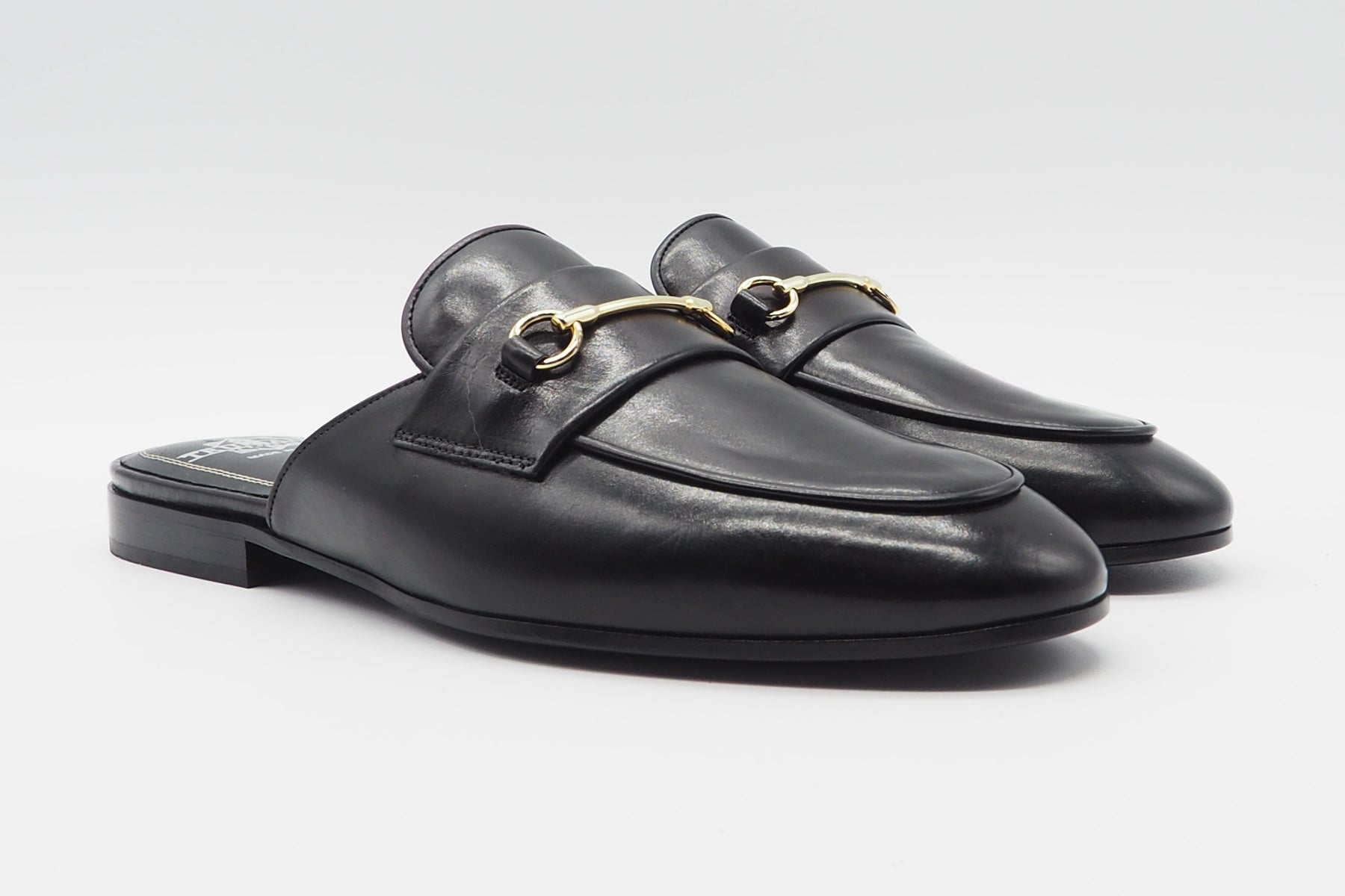 Damen Mules aus Leder in Schwarz - Absatz 1cm Damen Mules & Sabots Truman´s