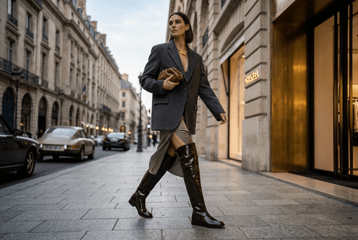 Damen-Overknee-Stiefel aus handschuhweichem Leder in Braun mit Tubolareschaft – Absatz 2 cm Damen Stiefel Lorenzo Masiero