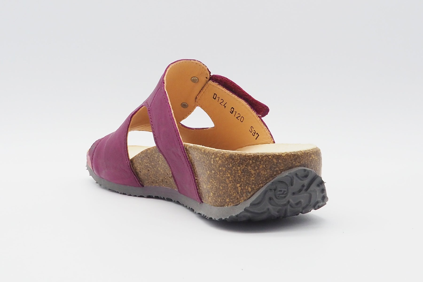 Damen Pantoffel aus Glattleder in Magnolia & Print - Absatz 3cm - Mizzi Damen Naturfußbett Think