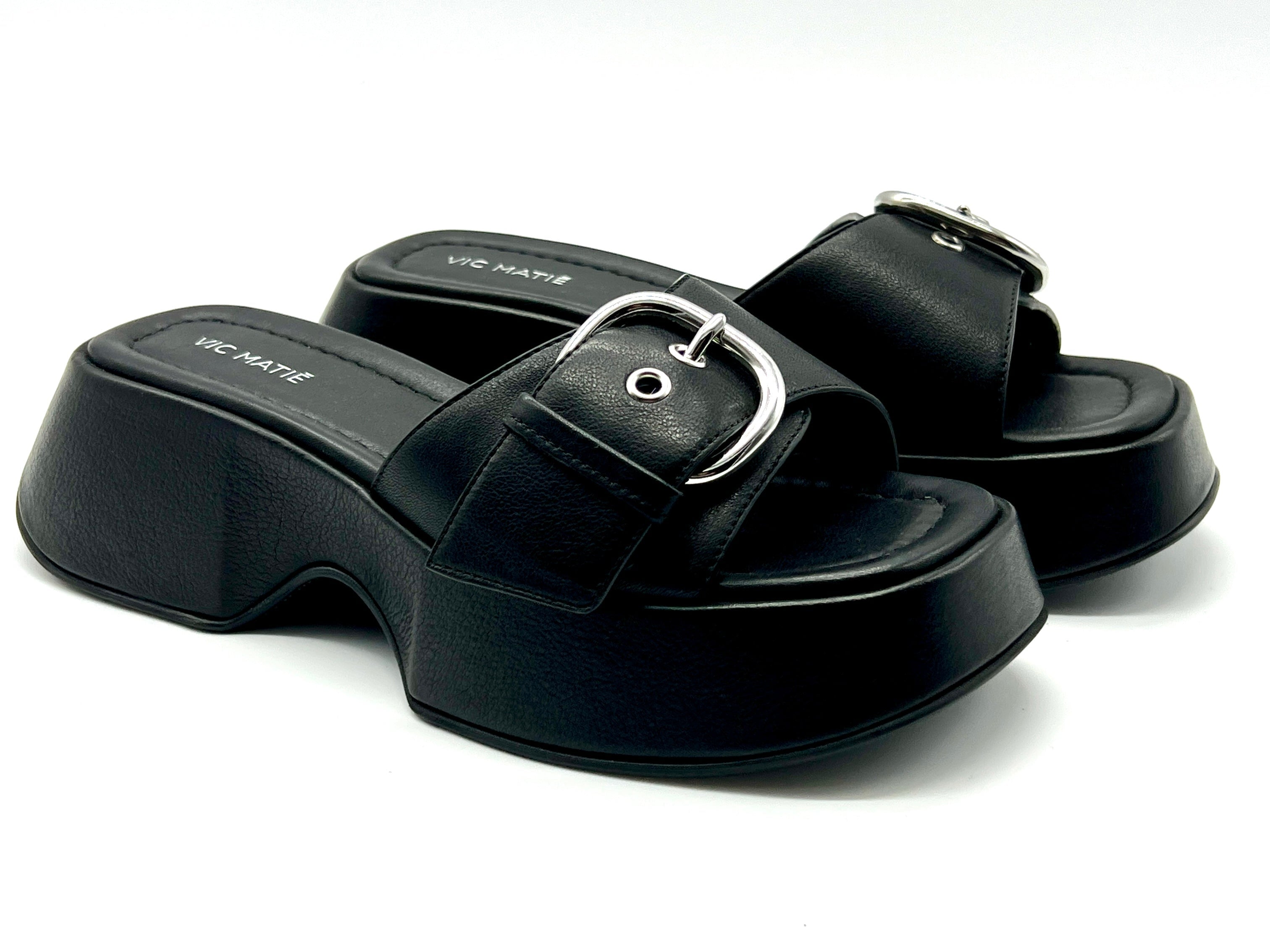 Damen Pantoffel aus Leder in Schwarz - Absatz 3cm Damen Mules & Sabots Vic Matié