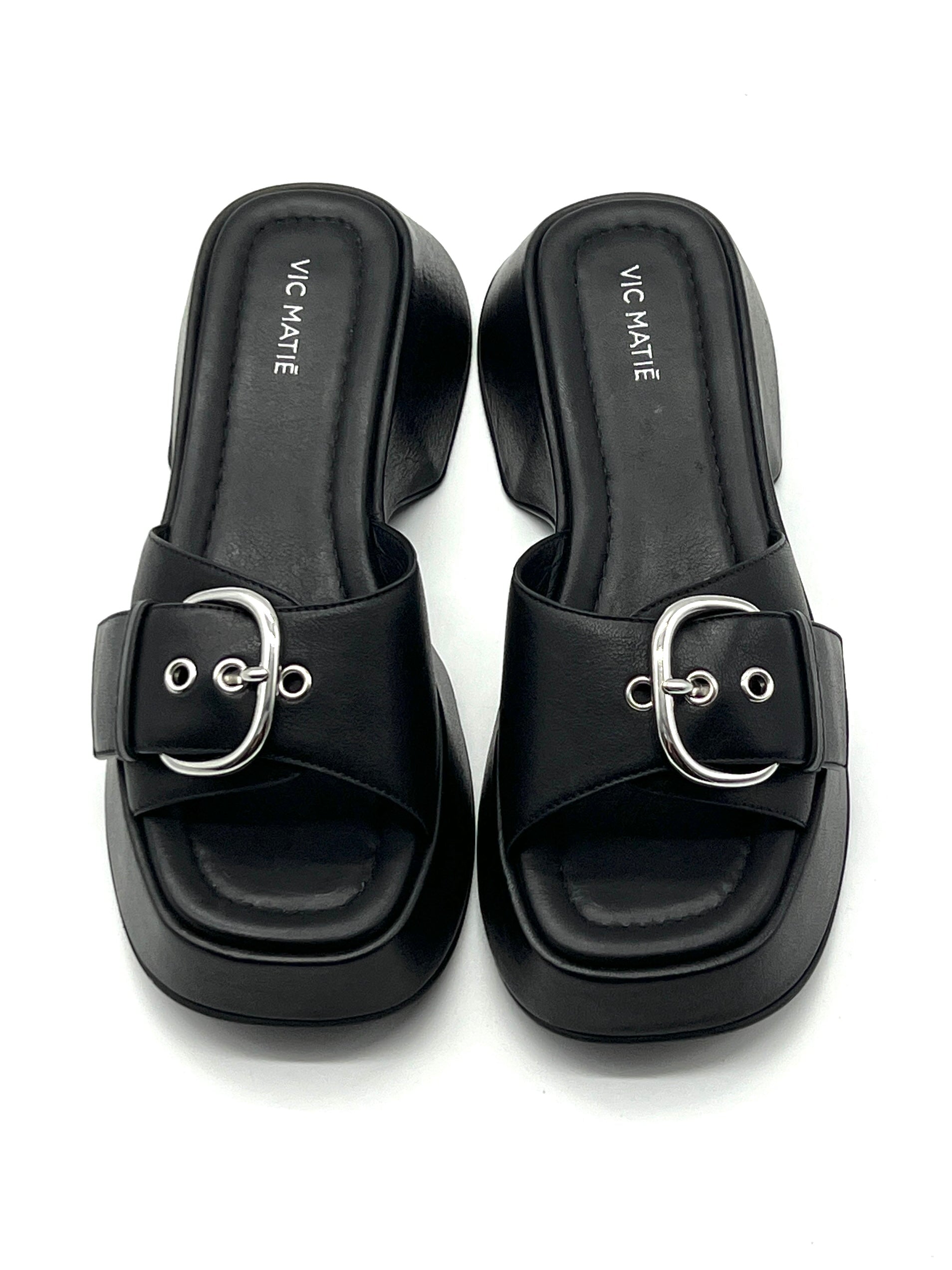 Damen Pantoffel aus Leder in Schwarz - Absatz 3cm Damen Mules & Sabots Vic Matié