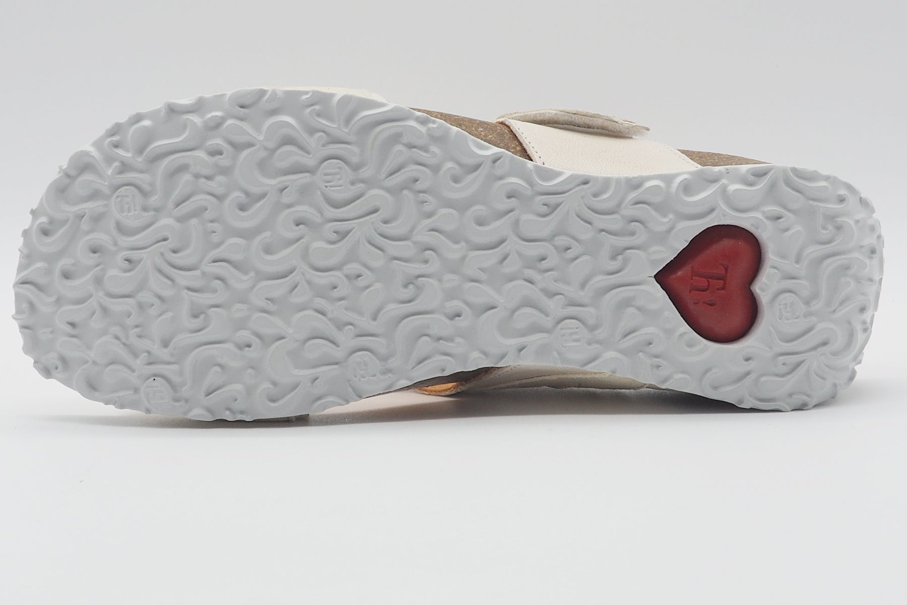 Damen Pantoffel "Mizzi" aus Leder in Creme & Gold mit Naturfußbett Damen Naturfußbett Think