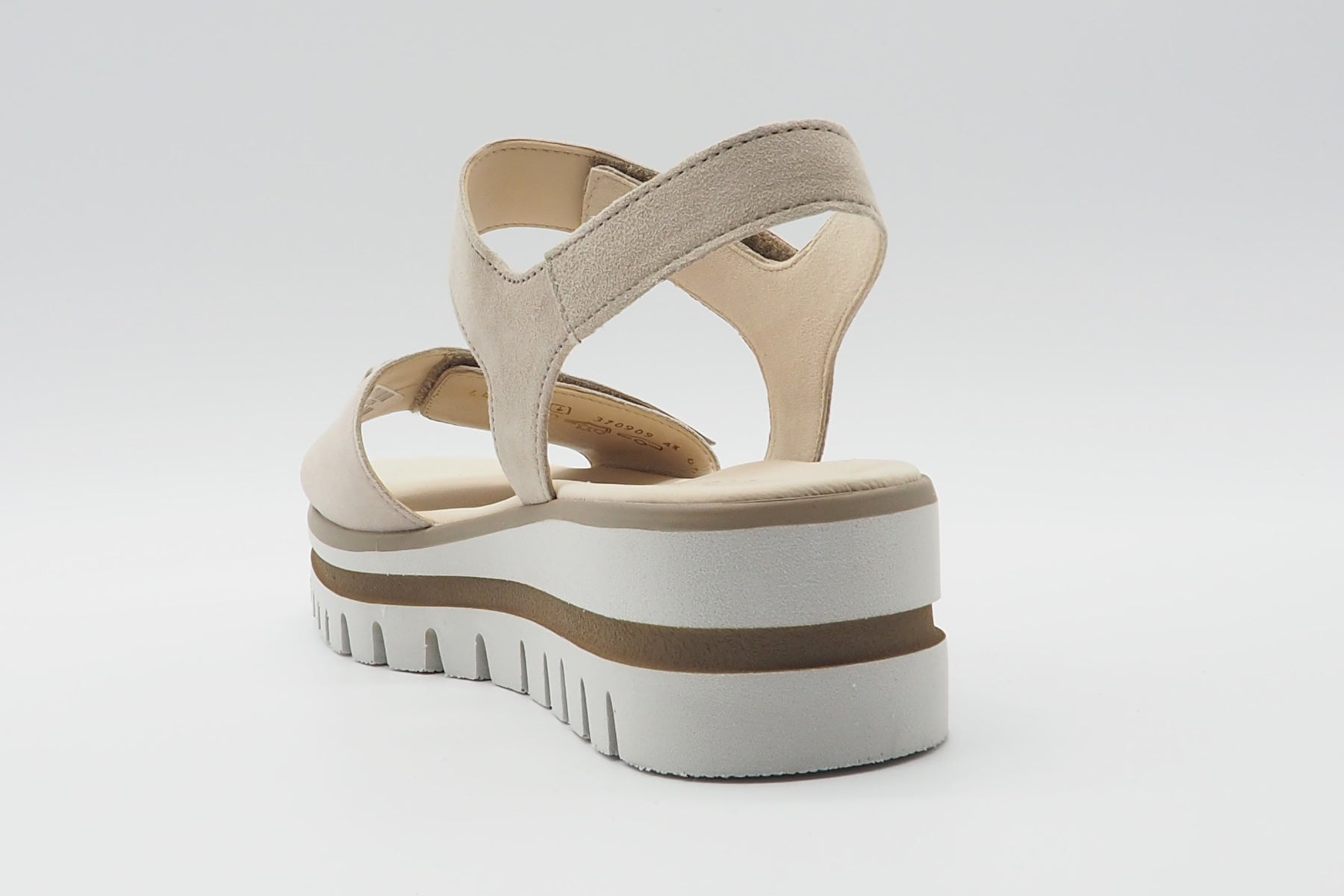 Damen Plateau-Sandale aus Veloursleder in Beige Damen Sandalen Gabor