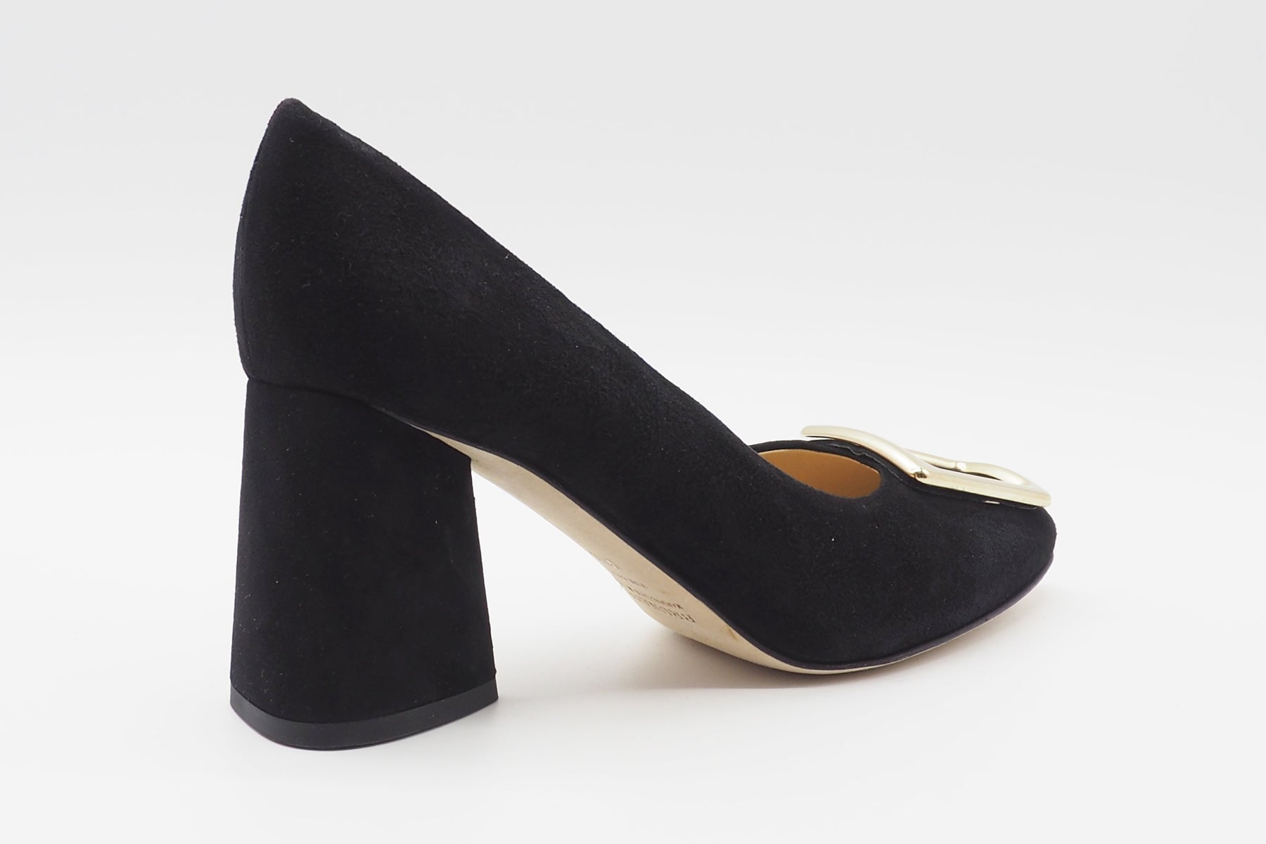 Damen Pumps aus Veloursleder mit Spange in Schwarz Damen Pumps Brunate