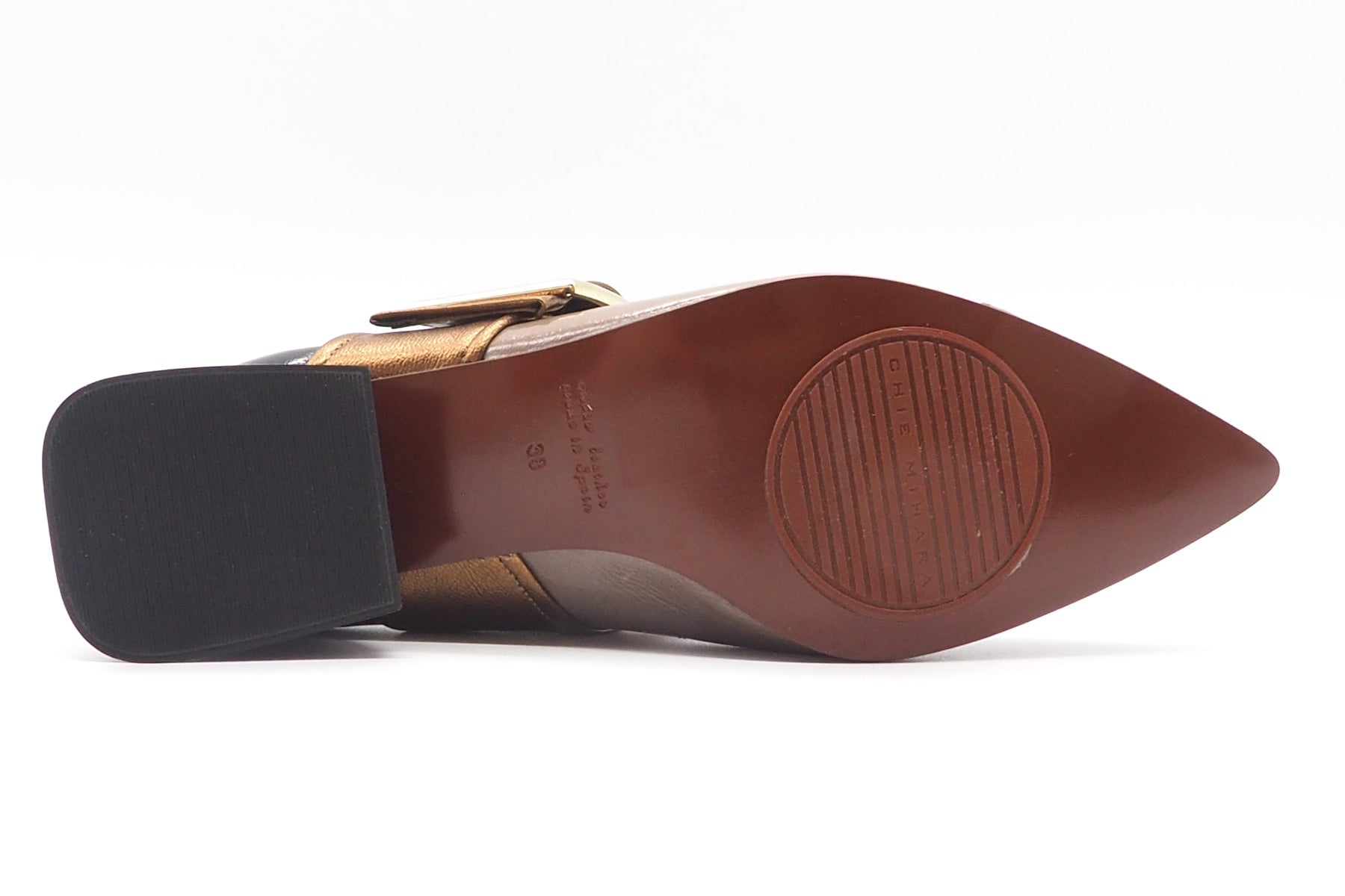Damen Pumps mit Ristspange in Braunkombi Lack & Bronze - Hebas - 4 cm Damen Pumps & Slings Chie Mihara