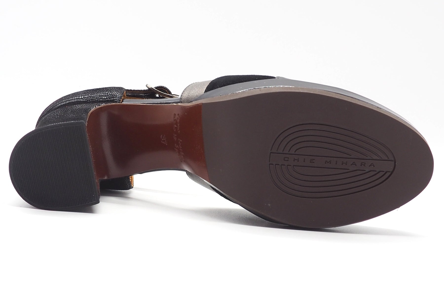 Damen Pumps mit Ristspange in Lederkombi in Schwarz mit Plateau - Dalian Damen Loafers & Schnürer Chie Mihara