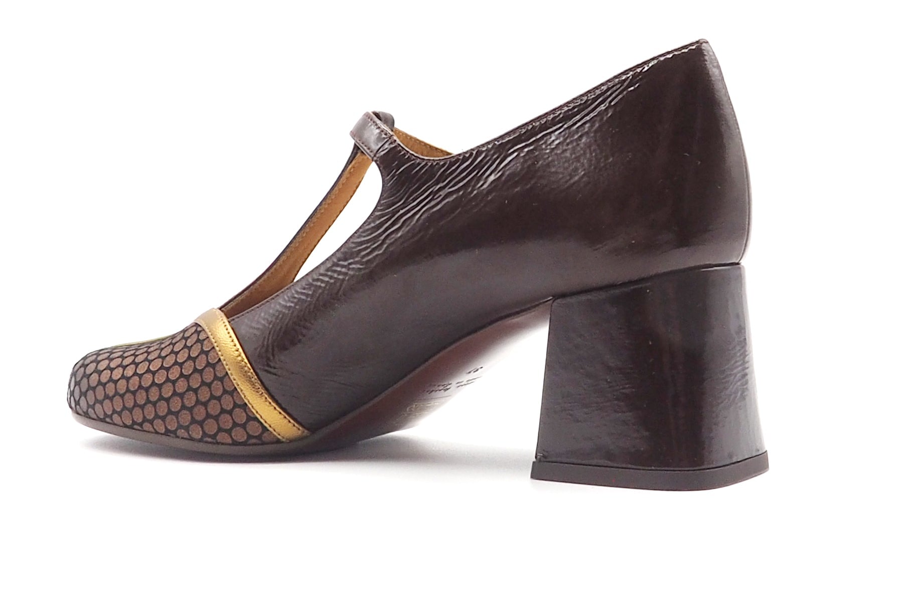 Damen Pumps mit T-Spange in Braun & Metalliceffekten in Bronze - Molma - 6 cm Damen Pumps & Slings Chie Mihara