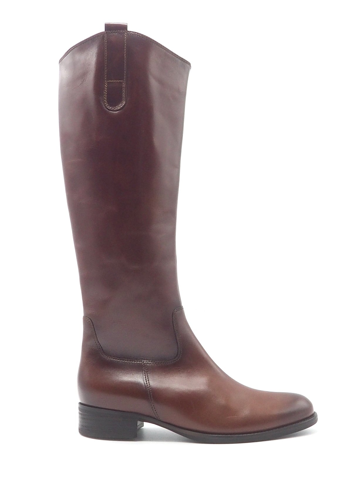Damen Reitstiefel in glattem Leder in Cognac mit Reissverschluss Damen Stiefel Gabor