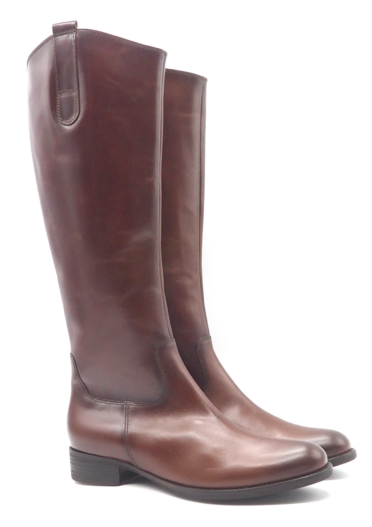 Damen Reitstiefel in glattem Leder in Cognac mit Reissverschluss Damen Stiefel Gabor